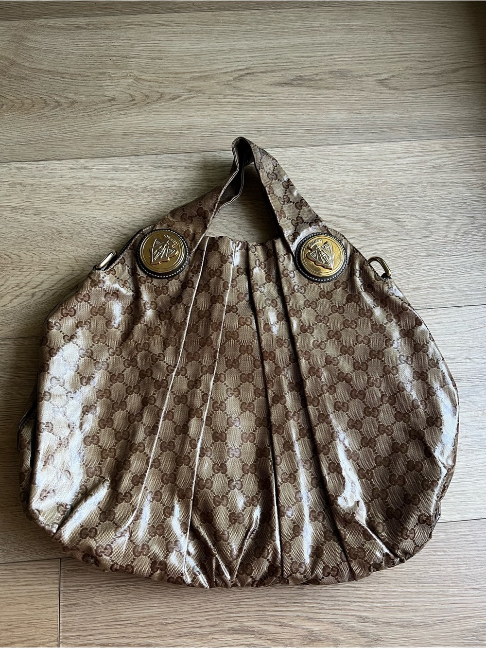 Gucci Beige/Brown GG Monogram Hysteria Hobo Bag